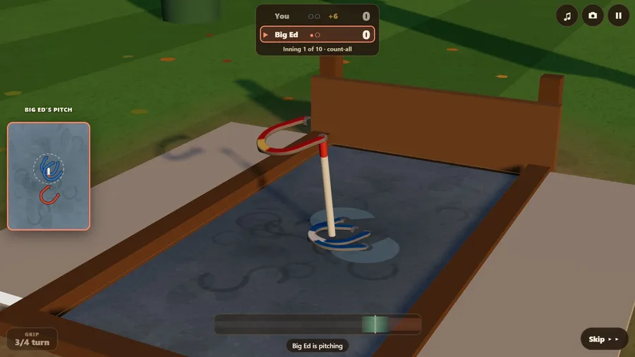 The clay pit close up at the town park: a shoe dropping onto a stake that already holds shoes.