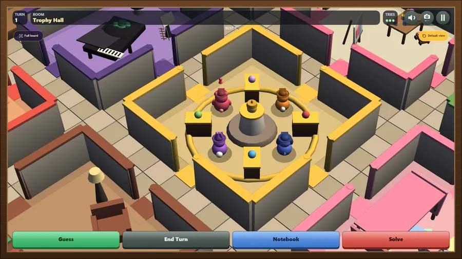 Close-up in the yellow Trophy Hall: six cuddly guests stand on their pedestals around the central trophy